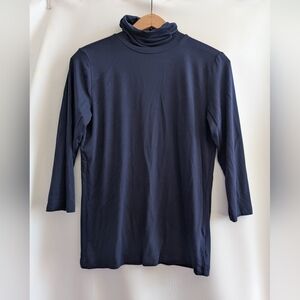 L'Agence Blue Turtleneck 3/4 Sleeves - M
